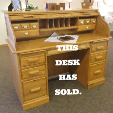 Oak Roll Top Desk With 2 File Drawers Nice Solid Desk Lots Of